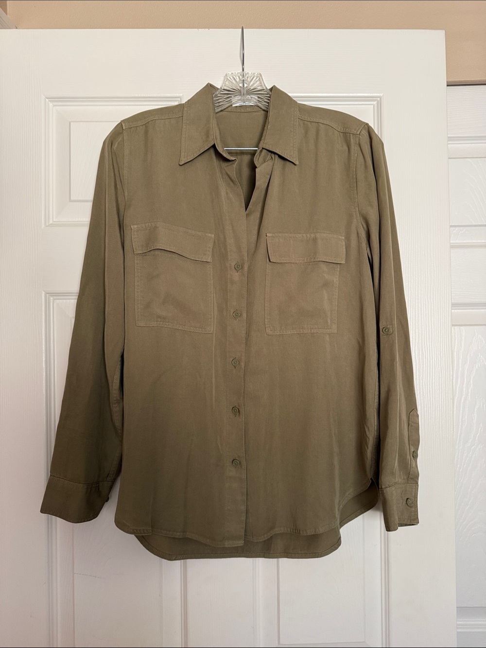 Aritzia Babaton Sundried Olive Utility Button Down XS